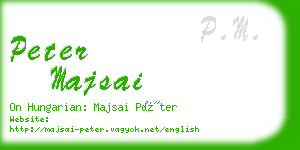 peter majsai business card